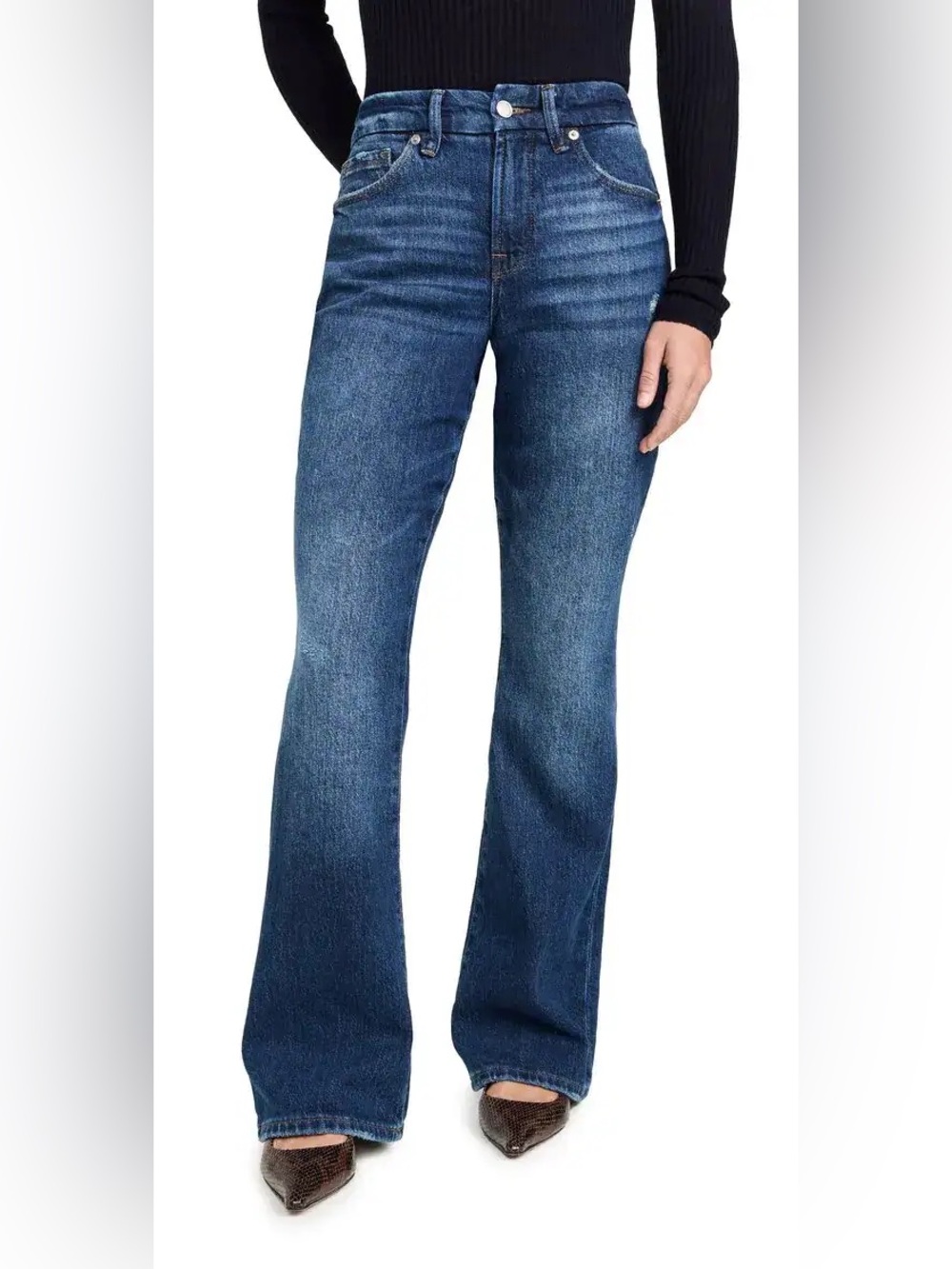 Good American Dark Blue Bootcut Jeans